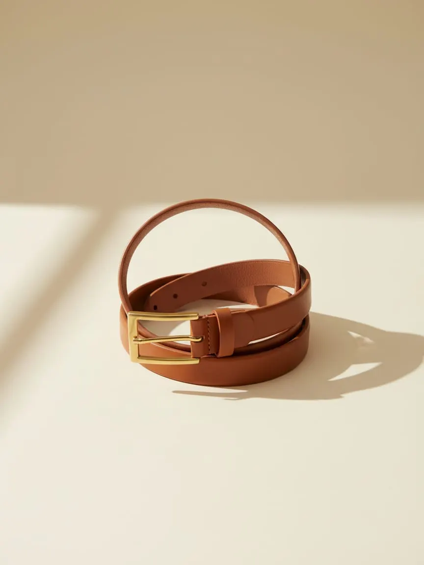 Ремень кожаный узкий Massimo Dutti — фото 1 из 2