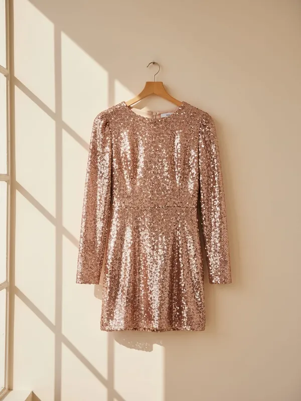 Платье мини с пайетками Zara